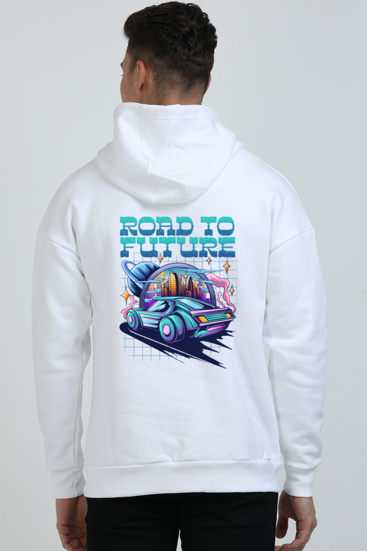 Road To Future White Oversized Hoodie