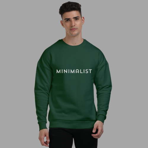 Minimalist Bottle Green Oversized Sweatshirt