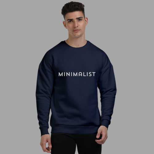 Minimalist Navy Blue Oversized Sweatshirt