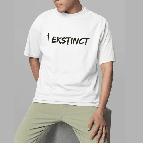 Ekstinct Men's White Oversized Tshirt