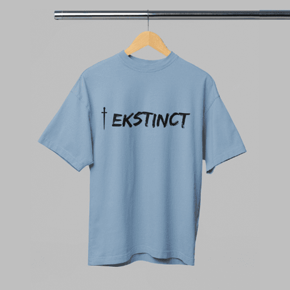 Ekstinct Men's Baby Blue Oversized Tshirt