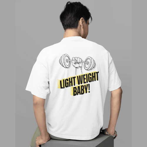 Gym Weights Men's White Oversized Tshirt