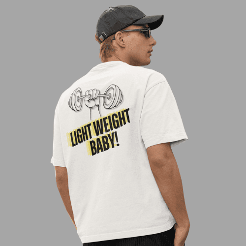 Gym Weights Men's White Oversized Tshirt