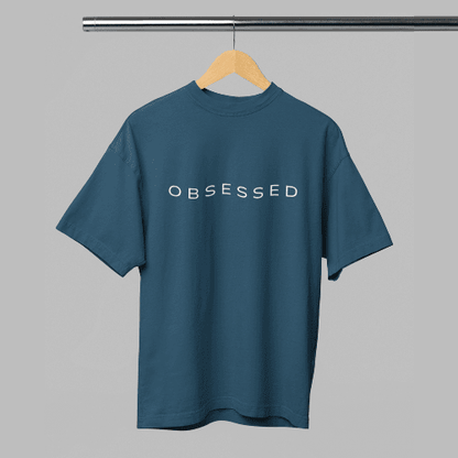 Obsessed Men's Navy Blue Oversized Tshirt