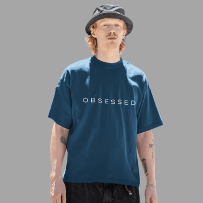 Obsessed Men's Navy Blue Oversized Tshirt